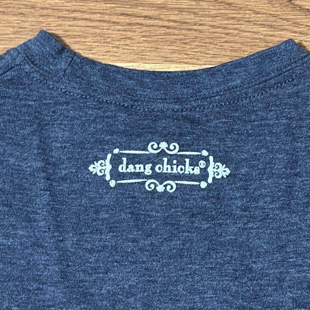 Cow t-shirt with “dang farm chick” on front with a fancy looking cow Size Small - Picture 5 of 5